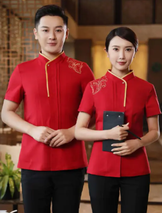工作服，酒店工作服，紅色酒店工作服，工作服制服
